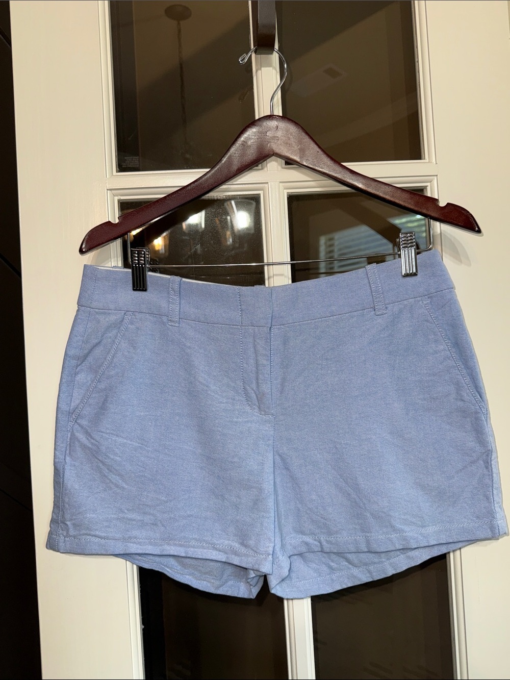 J CREW Classic Light Blue Birdseye Cotton Chambray Preppy Shorts Size 6